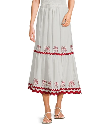 Evolutionary Solid Linen Ruffle Skirt