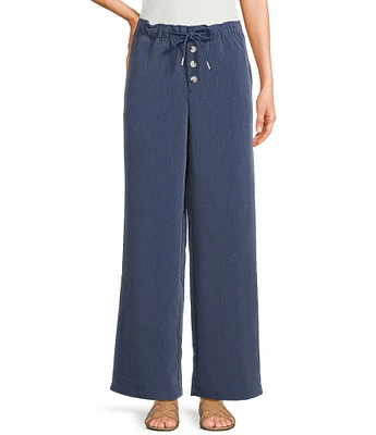 Evolutionary Solid Pull-On Mid Rise Wide Leg Pants