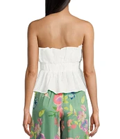 Evolutionary Strapless Peplum Embroidered Top