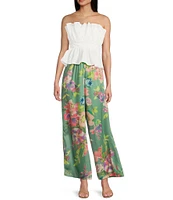 Evolutionary Strapless Peplum Embroidered Top