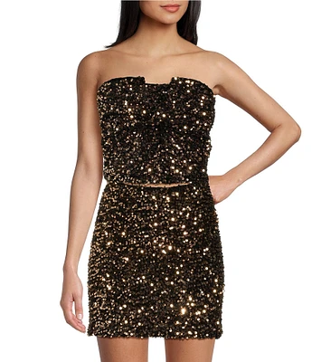 Evolutionary Sequin Strapless Large Bow Coordinating Top