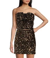 Evolutionary Sequin Strapless Large Bow Coordinating Top