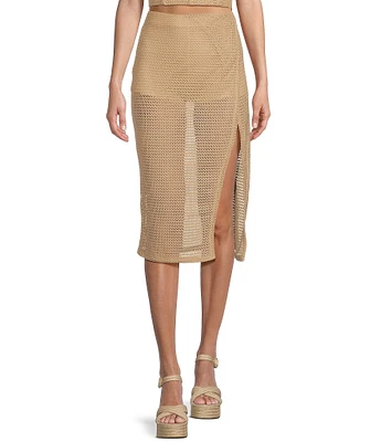 Evolutionary Text Side Slit Coordinating Skirt