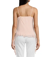 Evolutionary V-Neck Spaghetti Strap Ruffled Top