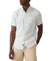 Faherty Breeze Beach Print Short Sleeve Woven Shirt