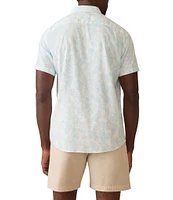 Faherty Breeze Beach Print Short Sleeve Woven Shirt