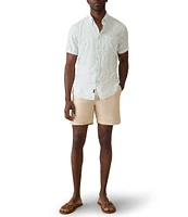 Faherty Breeze Beach Print Short Sleeve Woven Shirt