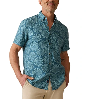 Faherty Breeze Floral Print Short Sleeve Woven Shirt