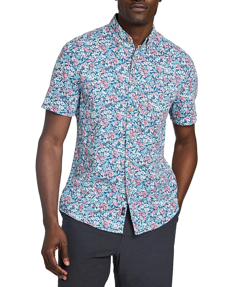 Faherty Breeze Floral Print Short Sleeve Woven Shirt