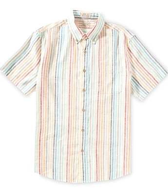 Faherty Breeze Stripe Short Sleeve Woven Shirt