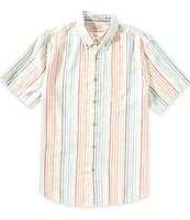 Faherty Breeze Stripe Short Sleeve Woven Shirt