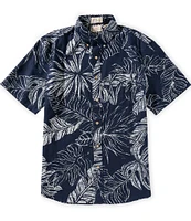 Faherty Breeze Tropical Print Short Sleeve Woven Shirt