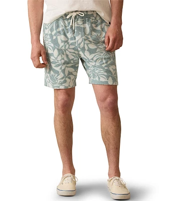 Faherty Cabana Towel Terry Foliage Print 7.5#double; Inseam Sweatshorts