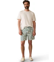 Faherty Cabana Towel Terry Foliage Print 7.5#double; Inseam Sweatshorts
