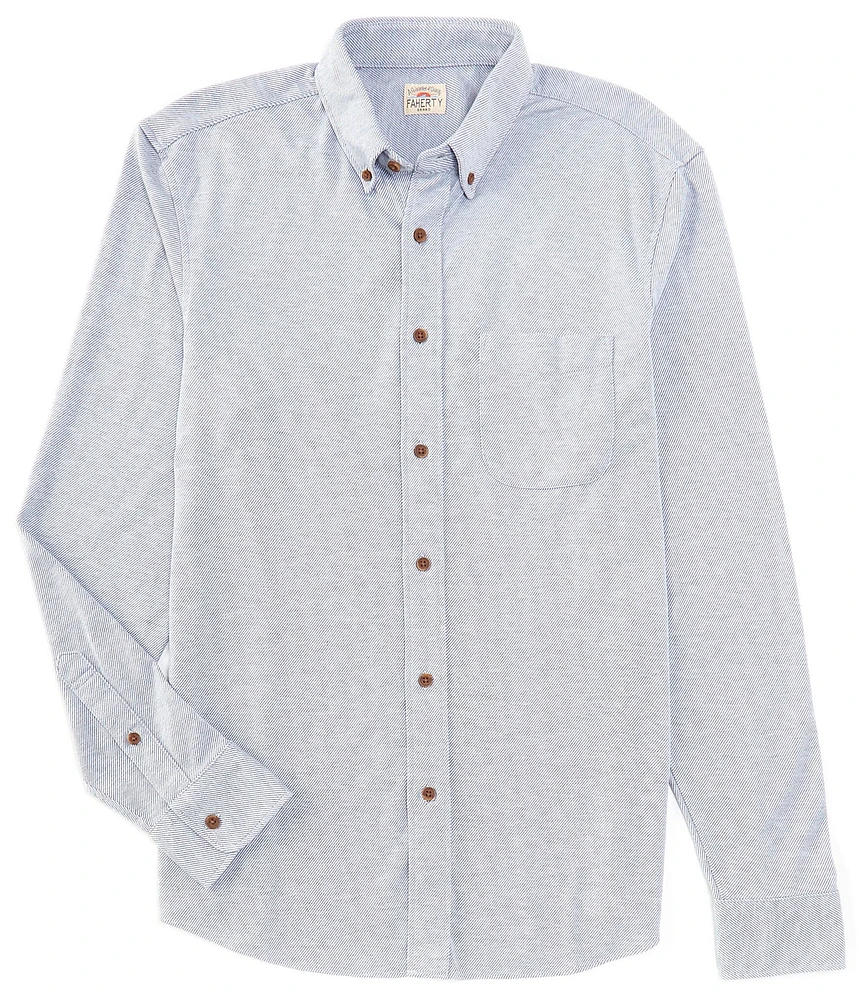 Faherty Coastline Knit Long Sleeve Woven Shirt