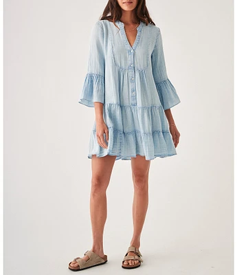 Faherty Dream Cotton Gauze Tiered Kasey Dress