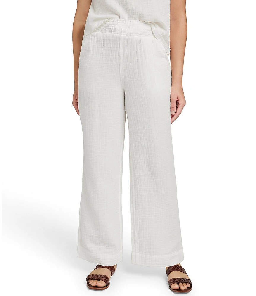 Faherty Dream Cotton Gauze Wide Leg Pants