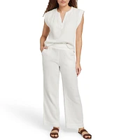 Faherty Dream Cotton Gauze Wide Leg Pants