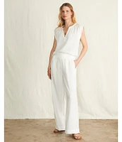 Faherty Dream Cotton Gauze Wide Leg Pants