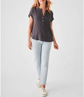 Faherty Dream Cotton Gauze Short Sleeve Desmond Top