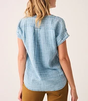 Faherty Dream Cotton Gauze Short Sleeve Desmond Top