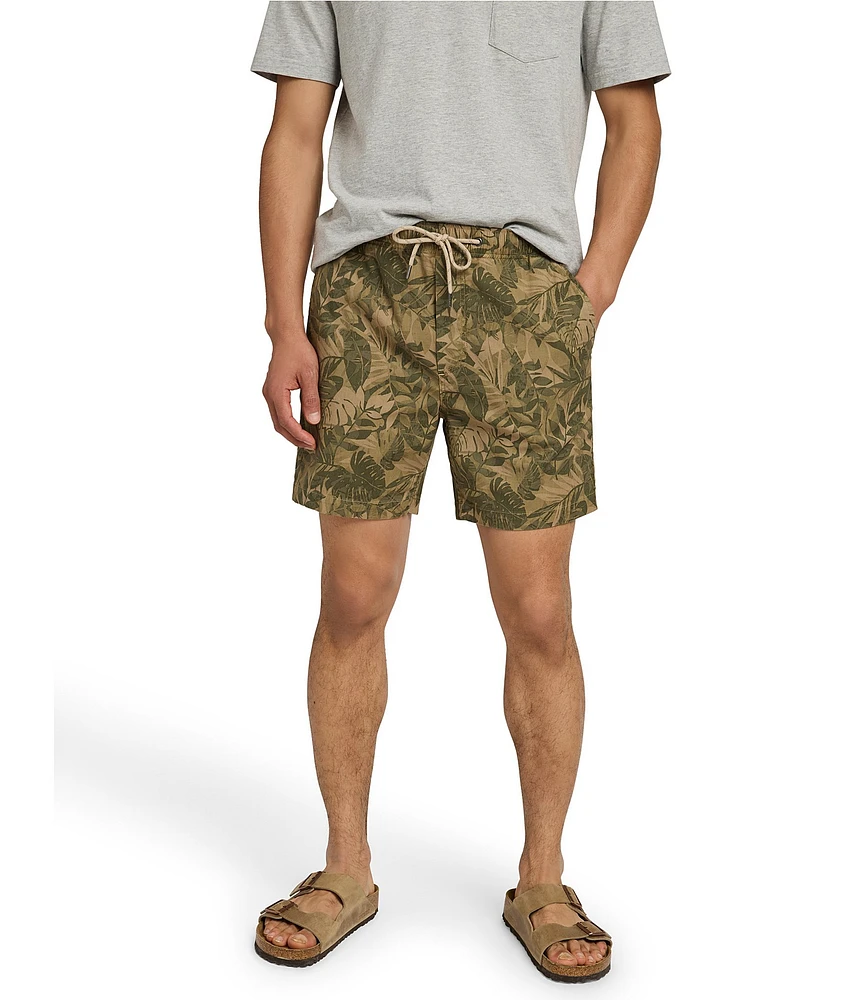 Faherty Essential 6.5#double; Inseam Olive Jungle Tropical Shorts