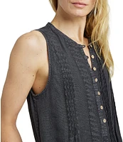 Faherty Isha Basketweave Linen Shift Dress