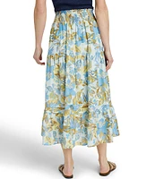 Faherty Ivy Elastic Waist Pull-On Tiered A-Line Maxi Skirt