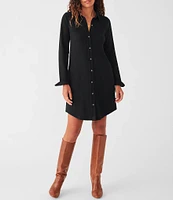 Faherty Button Front Legend Sweater Knit Shirt Dress