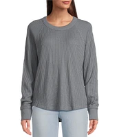 Faherty Legend Waffle Knit Crew Neck Long Sleeve Tee Shirt