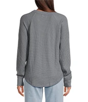 Faherty Legend Waffle Knit Crew Neck Long Sleeve Tee Shirt