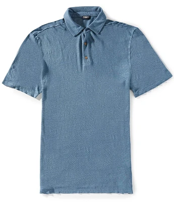 Faherty Linen Short Sleeve Polo Shirt