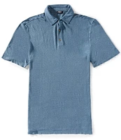Faherty Linen Short Sleeve Polo Shirt