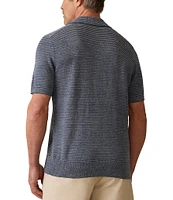 Faherty Linen Sweater Short Sleeve Polo Shirt