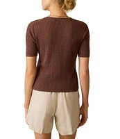 Faherty Miramar Organic Cotton Linen Blend Crew Neck Short Sleeve Tee