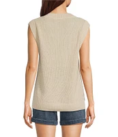 Faherty Miramar Organic Cotton Linen Blend Knit Sweater Tank Top