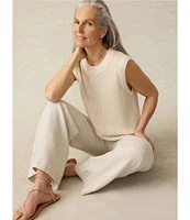 Faherty Miramar Organic Cotton Linen Blend Knit Sweater Tank Top