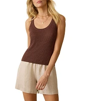 Faherty Miramar Rib Knit Scoop Neck Sleeveless Tank