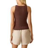 Faherty Miramar Rib Knit Scoop Neck Sleeveless Tank