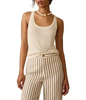 Faherty Miramar Rib Knit Scoop Neck Sleeveless Tank