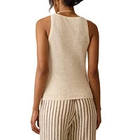 Faherty Miramar Rib Knit Scoop Neck Sleeveless Tank