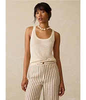 Faherty Miramar Rib Knit Scoop Neck Sleeveless Tank