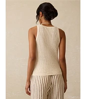 Faherty Miramar Rib Knit Scoop Neck Sleeveless Tank
