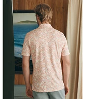 Faherty Movement Floral Print Short Sleeve Polo Shirt