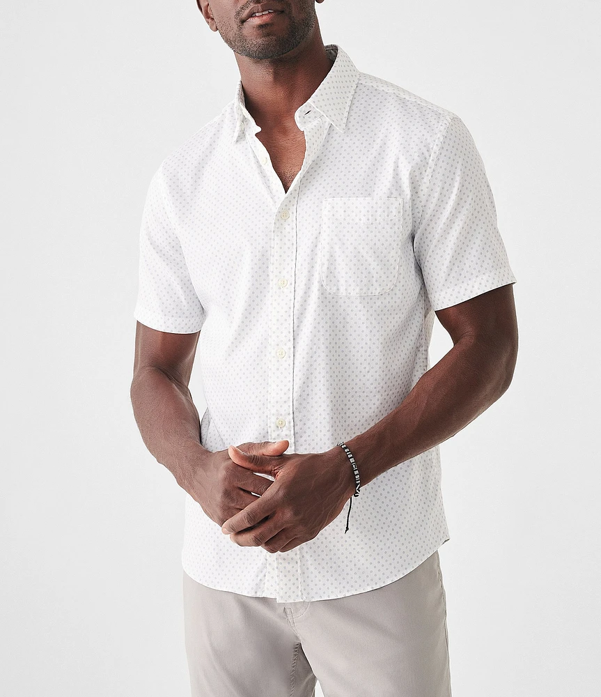 Faherty Movement Performance Mist Sunburst Short Sleeve Woven Shirt