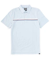 Faherty Movement Pique Chest Stripe Short Sleeve Polo Shirt