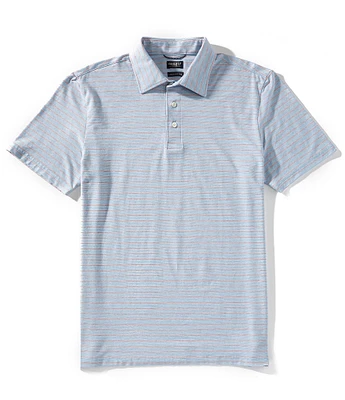 Faherty Movement Stripe Stretch Short Sleeve Polo Shirt