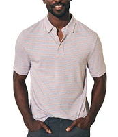 Faherty Movement Stripe Stretch Short Sleeve Polo Shirt