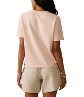 Faherty Organic Cotton Knit Crew Neck Short Sleeve Tee