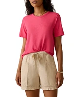 Faherty Organic Cotton Knit Crew Neck Short Sleeve Tee